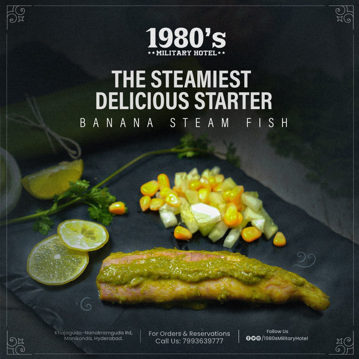 1980smilitary's tweet photo. Steamy, Aromatic, Delicious ♨️🤤

#BananaSteamFish #FishStarters #Starters #FoodStarters #1980sMilitaryHotel #Khajaguda #Manikonda #Hyderabad https://t.co/0LTHymLK7C
