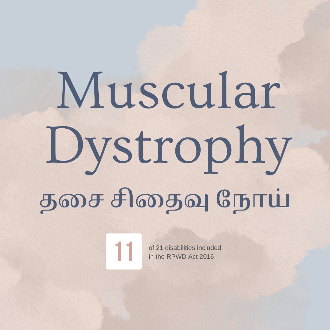 Tn_Diff_abled's tweet photo. தசை சிதைவு நோய் என்றால் என்ன? #மாற்றுத்திறன்-களை பற்றி மேலும் அறிந்துகொள்ள எங்கள் சமூக ஊடகங்களை பின்தொடரவும். #மாற்றுத்திறனாளிகள் 

What is #MuscularDystrophy? Watch our page as we share more on #DisabilityAwareness #DisabilityCommunity #21Disabilities #RPwD2016 

@CMOTamilnadu https://t.co/m3iSssdo7E