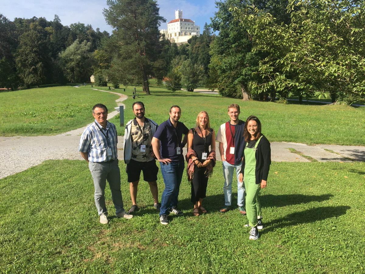 Montpellier #paleomagnetism team at #CastleMeeting Trakošćan (Croatia). From left to right Pierre Camps, Romain Bussone, Paul Antonio, Mathilde Dubois, Leny Montheil, and Sarah Letaïef.