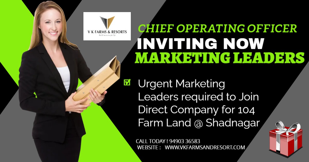 VkfarmsA's tweet photo. Urgent Marketing Leaders required to Join  Direct Company for 104 Farm Land @ Shadnagar.
.
.
.
 #urgente #farmlands #farmlandscapes #farmlandsrealestate #farmlandsinhyderabad #hiring #hiringnow #HiringEvent #hirings #hiringjobs #jobsearch #jobs #jobs2022 #marketing #marketinglife https://t.co/ANxGBZuV4Y