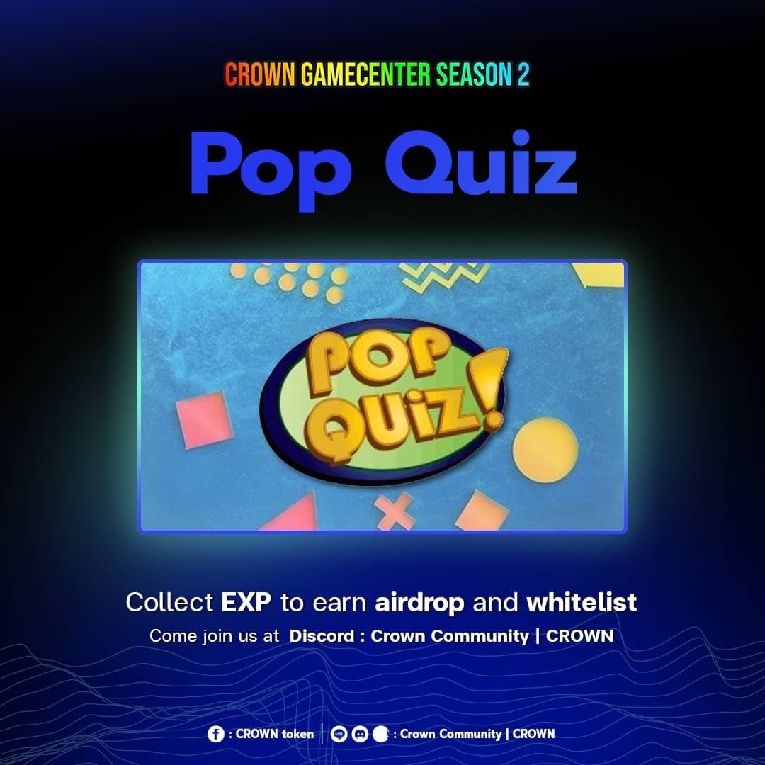 adotmaison's tweet photo. The next community game is "Pop Quiz" This game will be held on September 10th at 8:30 PM. Collect 𝗘𝗫𝗣 to earn 𝗔𝗶𝗿𝗱𝗿𝗼𝗽 and 𝗪𝗵𝗶𝘁𝗲𝗹𝗶𝘀𝘁 at our 𝗗𝗶𝘀𝗰𝗼𝗿𝗱. Join us in this hottest arena and get 500 𝗘𝗫𝗣 for free! 🔥

#CrownCommunity #CWTtoken #CROWN #Zipmex https://t.co/mAEnBDgwtr