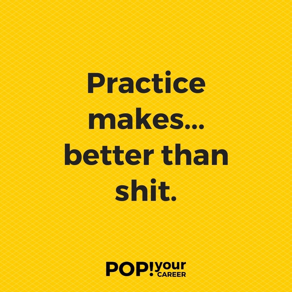 PopYourCareer's tweet photo. A little while ago I shared a similar quick tip - "Practice makes better than no practice". Because honestly, I hate the whole "Practice makes perfect" mentality when we all know there's no such thing. 🤷🏻‍♀️

But yesterday when chatting with one of my clients, I was feeling espe… https://t.co/6iCZGef6Ae