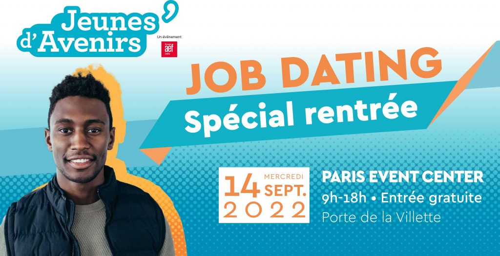 Apec_IDF's tweet photo. Etudiant ou diplômé, en recherche d'un #emploi, une #formation ou d'une #alternance, participez au salon Jobdating Spécial Rentrée Jeunes d'Avenirs : le 14/09 de 9h à 18h au Paris Event Center (Porte de la Villette) 👉 https://t.co/cBQ5qyI11b 
#1jeune1solution #recrutement https://t.co/U2ZbHDiJYZ