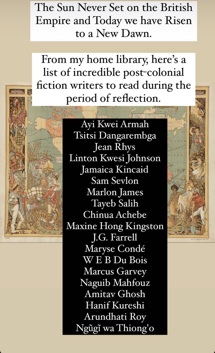 SharLovegrove's tweet photo. Reading is important at all times &amp; in a moment of respectful reflection on a great national and international loss then context is key. Going to my personal library this morning I’ve listed a few novelists who’ve been key to my early understanding of colonialism and empire. https://t.co/LELTwDt3MT