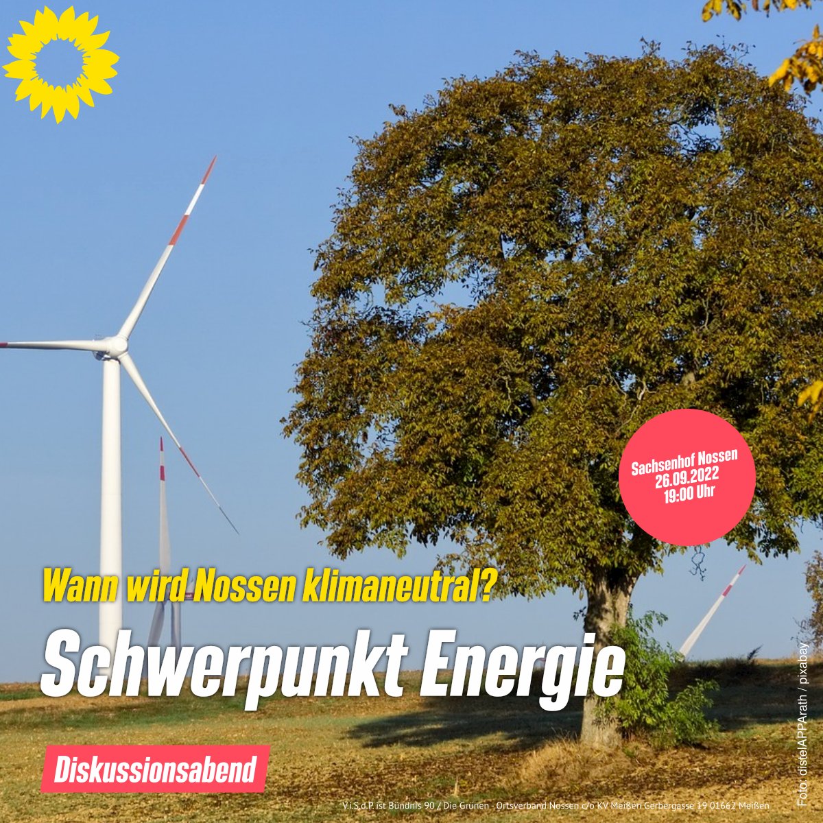 Karin_Beese's tweet photo. Save-the-date: Am 26. September diskutieren Staatssekretär Dr. @GerdLippold und Praktiker*innen aus #Nossen und der Region über #nachhaltige und #klimafreundliche #Energieversorgung.
Wir freuen uns auf Eure Teilnahme!
https://t.co/wNZHEXFdXd https://t.co/yFKuRE5aLG