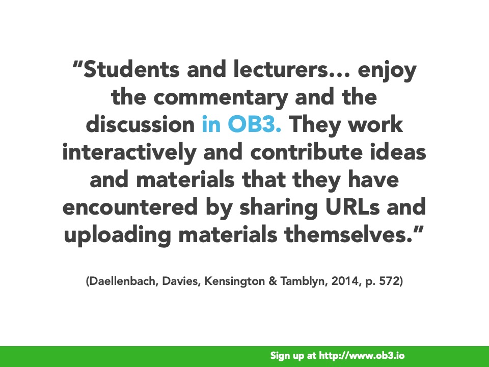 Text: Find this quote in the paper “Fostering online student interaction using the OB3 web application for online study”, ASCILITE 2014 proceedings ascilite.org/conferences/du…

#edtech #onlinelearning #distanceeducation #codesign #asynchronouslearning