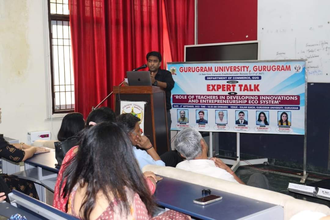 BrainSoulnYou's tweet photo. Mr. Saurabh Goel has delivered a talk on Role of Teachers in developing Innovations and Entrepreneurship Eco System at Gurugram University.

#entrepreneurship #gurugramuniversity #brainsoulnyou #saurabhgoel https://t.co/PylkzFSHKC