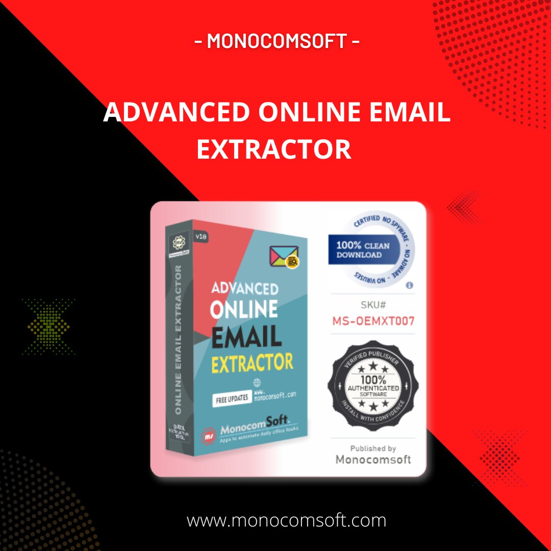 monocomsoft's tweet photo. • Advance Online Email Extractor scrape email addresses from multiple search engines, URLs & webpages
• Advance filtering out emails & phone numbers by domain name, region etc
• Save data as CSV, excel or txt files.
https://t.co/H6GGE4QwSV
#emailextractor #emailmarketingtool https://t.co/LfcIvNNuVo