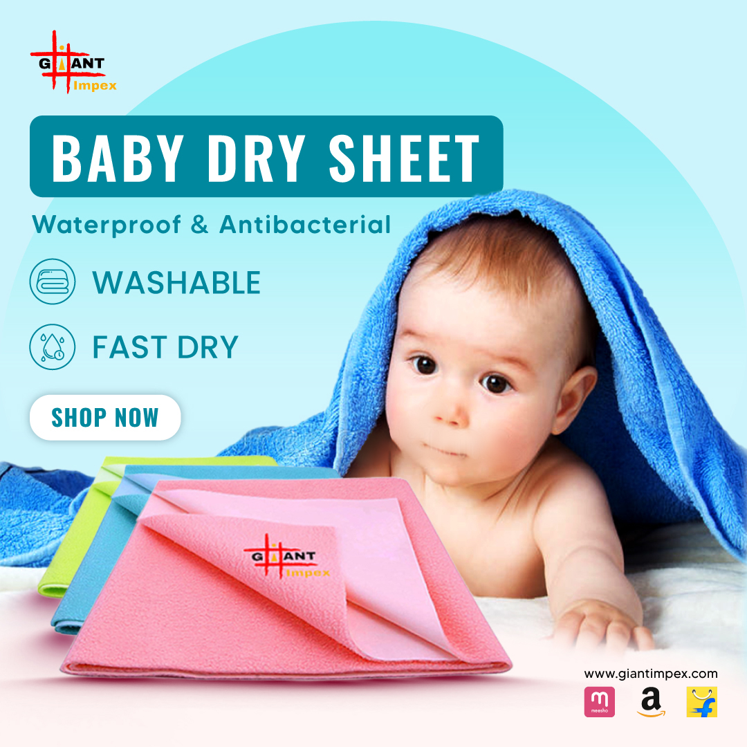 ImpexGiant's tweet photo. Ask for Waterproof Baby Dry Sheet
Quick Dry Ultra Absorbent /Bed Protector/Crib Sheet
#drysheets #giantimpex #bedsheetsprotector
Protect your baby from wetness... Sleep well like mother's lap !

Available in #Amazon, #Meesho and #Flipkart
Order Now:
https://t.co/Ph60nypSaN https://t.co/4vpQUd2NBa