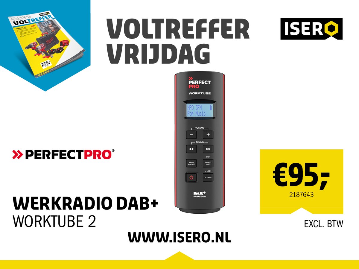 Voltreffer Vrijdag!

PerfectPro werkradio met Bluetooth functie en AUX aansluiting om eigen muziek op aan te sluiten 👌 📻 🎶

Meer info of direct bestellen:
➡️ bit.ly/3L23j67 ⬅️