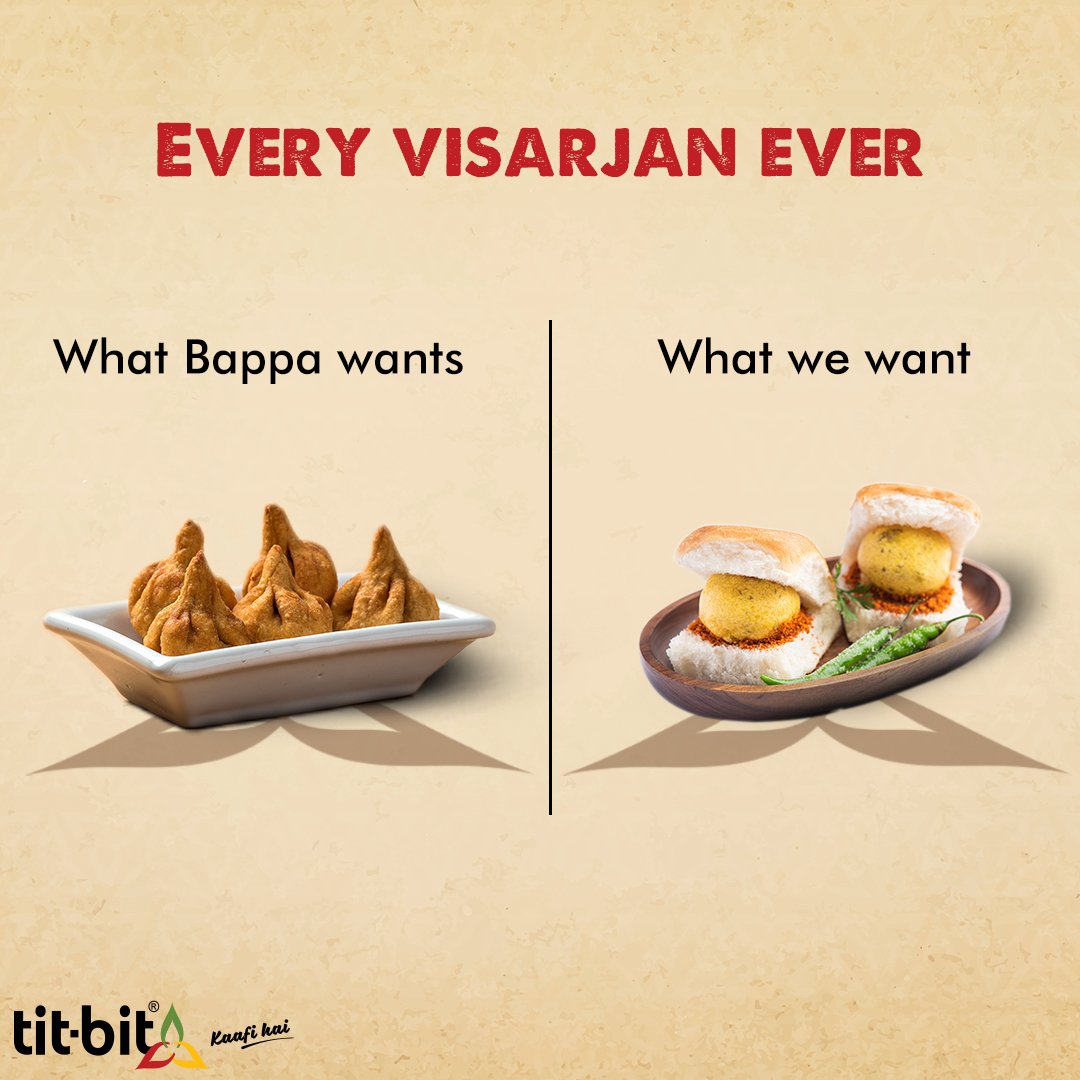 TitbitSpices's tweet photo. It’s a never goodbye for the love of vada pav and Ganpati bappa. 
#PudhchyaVarshiLavkarYa

#TitBitSpices #TitBit #KaafiHai #BlendedSpices #Spices #Visarjan #Bappa #GanpatiBappamorya #Vignharta #GanpatiVisarjan #Festival #Modak #GanpatiBappa #GaneshFestival #ModakLover #VadaPav https://t.co/9iOaDr6hSI