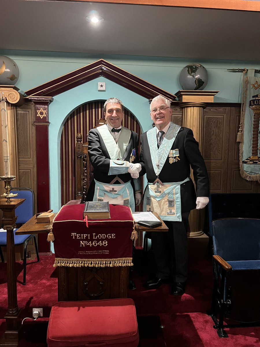 A poignant 3rd degree ceremony last night, with the awful news of the loss of the Queen. The lodge was comfortably full with many visitors, including <a href="/DavidCr54781237/">David Craner</a> on his Masonic fund raising tour of every province under <a href="/UGLE_GrandLodge/">United Grand Lodge of England</a> control. <a href="/WestWalesMason/">West Wales Mason</a>  <a href="/DirkdenH/">Dirk den Hartog</a>
