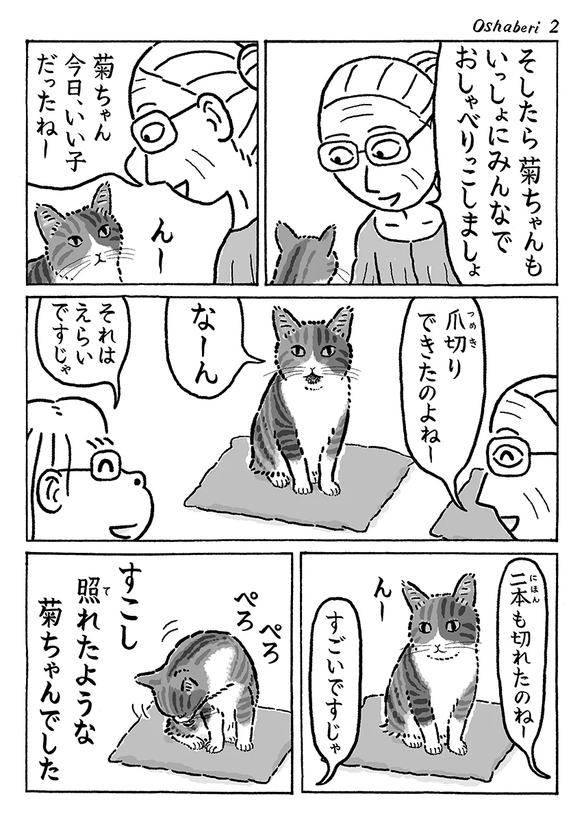 猫の菊ちゃんもいっしょにおしゃべり！とってもかわいい！