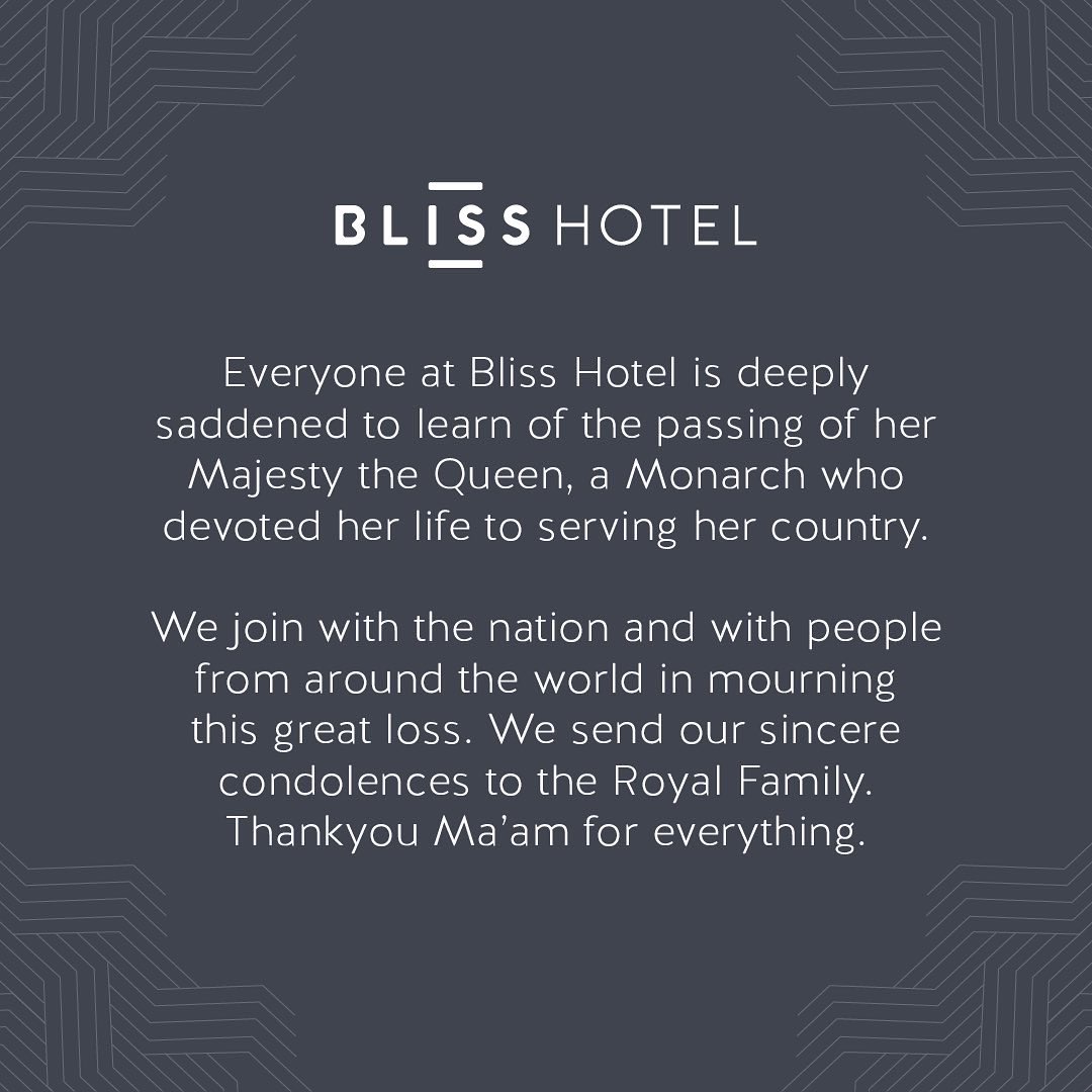 BlissHotelGroup's tweet photo. Thank you for your service, Ma’am 🕊🤍

#HRH #QueenElizabeth https://t.co/iIodUa8ec9