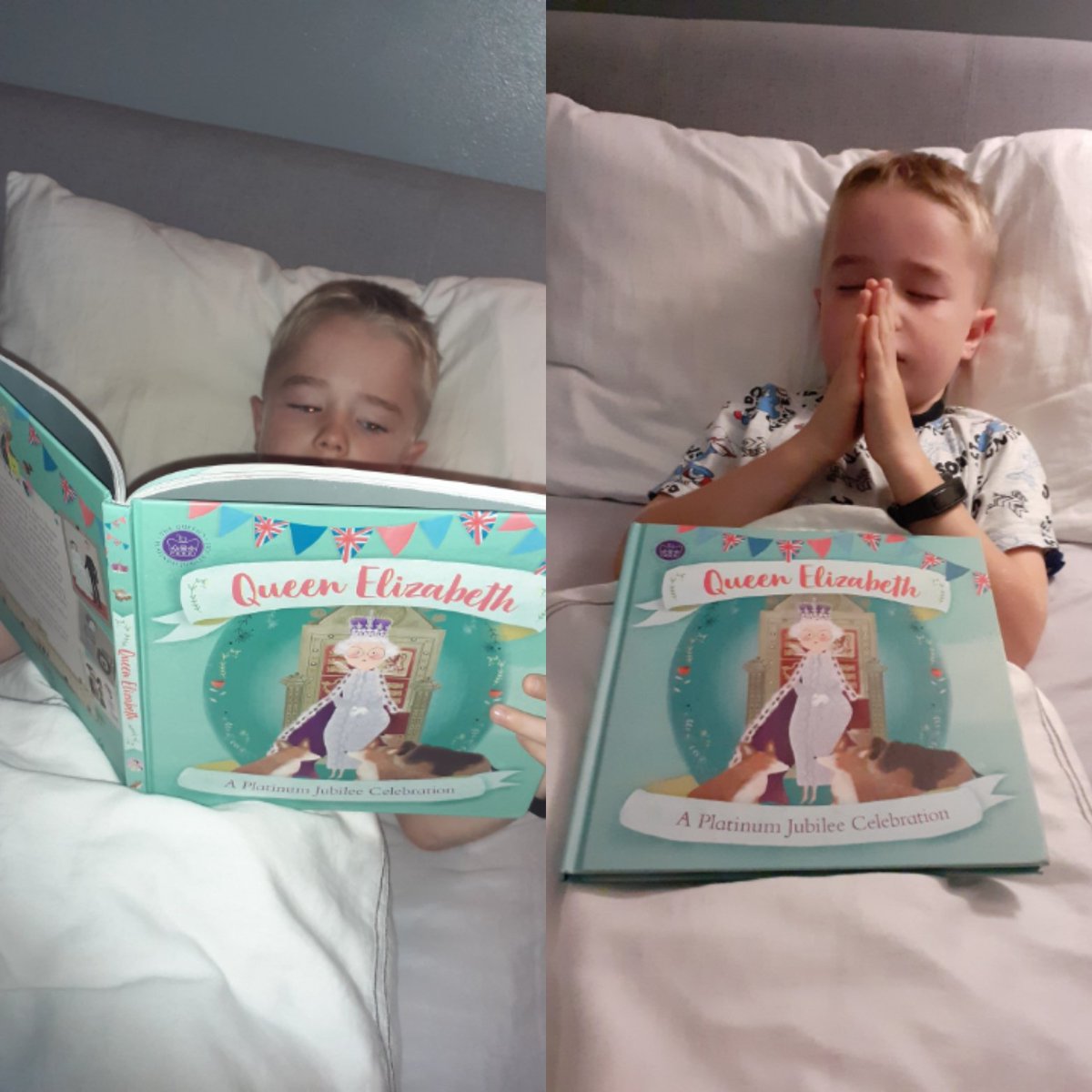 Discover_Ent's tweet photo. Morning prayer and reflection. Talking about what an amazing lady #QueenElizabeth was #pray #inourthoughts @StMaryB17 #mychildreads #PlatinumJubilee https://t.co/x8Kl2tcMa8