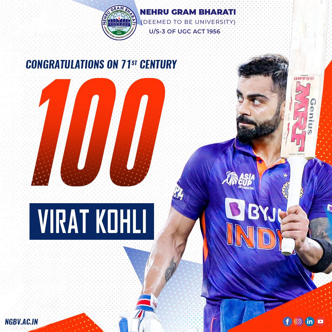 NehruGram's tweet photo. 1021 Days and 129 innings…

Failure does not stop you.. However, not trying will definitely stop you.. So don't be afraid to fail, because it's only through failure that we can truly succeed.

#71stCentury #Congratulations #ViratKolhi #NehruGramBharatiUniversity https://t.co/wcviXNIPCc