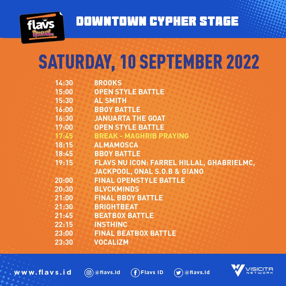 FlavsId's tweet photo. Yo! Ini adalah Rundown Day 1 Flavs Revival Festival! Siapa yang udah gak sabar nih untuk sabtu ini? #flavs #flavsrevival https://t.co/9c9rkqH33P