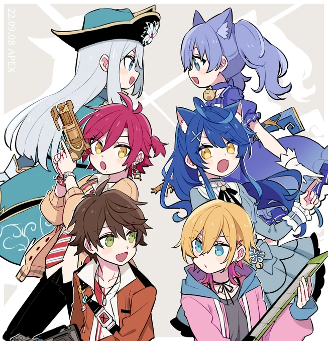 別々のにじフルパ同士で接敵したのおもろかった #hada_art #HaYun_Art #suha_art #ちーあーと #絵こころ #なるアート 