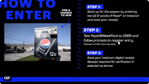 peIIpsi's tweet photo. Wanna be the proud owner? This is how you can enter for a chance to win 👇👇 #Pepsi18WeekPack #MadeForFootballWatching @Instacart https://t.co/9oaV55TQ1f https://t.co/Cw6slMFXnk