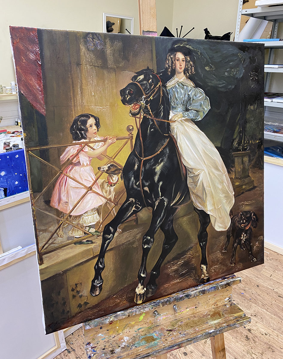 DasArtRu's tweet photo. Копия картины маслом "Всадница" с добавлением текстур 🖼

#дасарт #dasart #картинымаслом #копиикартин #картиныдляинтерьера #брюллов #всадница https://t.co/AQhe4r55bK https://t.co/q4eNu8FpEM