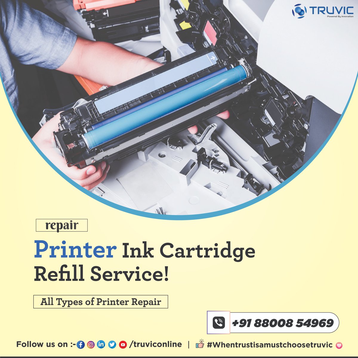 TruvicOnline's tweet photo. Are you looking to repair your 🖨️ printer? Call us today and get the best offer on purchase or repair.
.
.
Call Now:- 📞 +91 88008 54969
.
Follow @truviconline
.
#printers #canon #toner #technology #design #ink #printer #printerrepair #3dprinter #hpprinter #printerpaper https://t.co/AAKL3B3GEO
