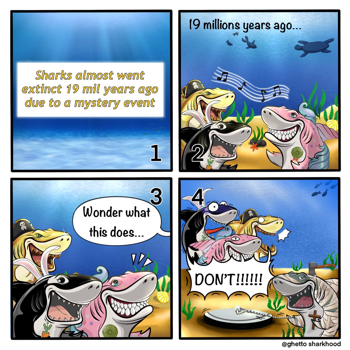MYMETANOMICS's tweet photo. Ghetto SharkHood Comic #51 - Mystery Solved
#GSHweeklycomic #NFT https://t.co/kw1vhoii0V