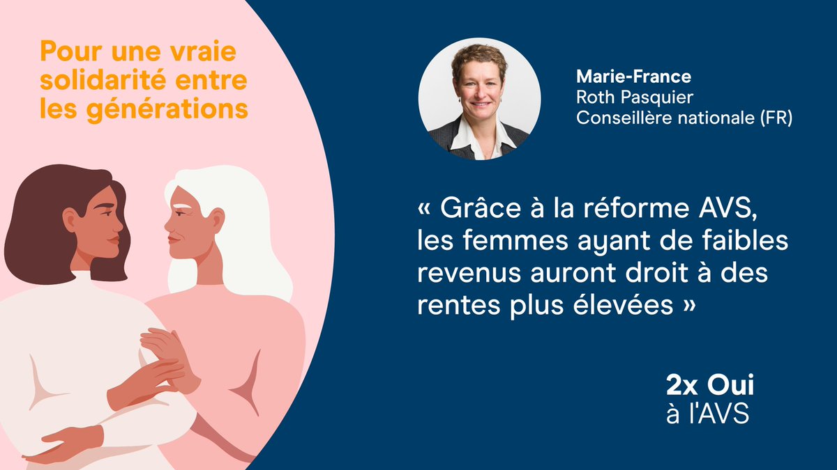 Die Mitte â Le Centre (@mitte_centre) on Twitter photo Notre <a href="/MFRP2010/">Marie-France Roth Pasquier</a> s'engage pour une rĂ©forme solidaire et Ă©quitable de l'AVS.
Dites vous aussi 2x Oui à la réforme de l'AVS.
#2xOUIà AVS21 #CHvote #AVS21 Notre <a href="/MFRP2010/">Marie-France Roth Pasquier</a> s'engage pour une réforme solidaire et équitable de l'AVS.
Dites vous aussi 2x Oui à la réforme de l'AVS.
#2xOUIĂ AVS21 #CHvote #AVS21