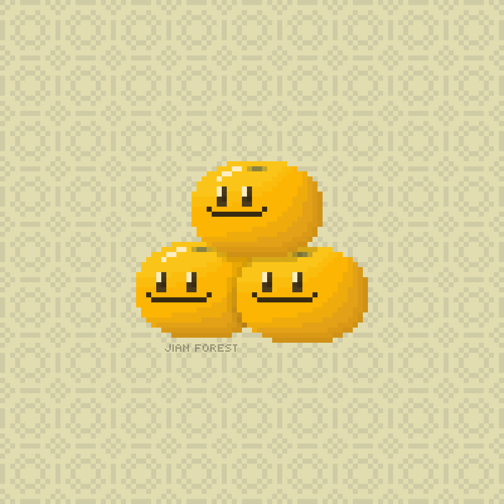 (OC) Baby Tangerines 
#pixelart #픽셀아트
제주 감귤 3남매라구요이