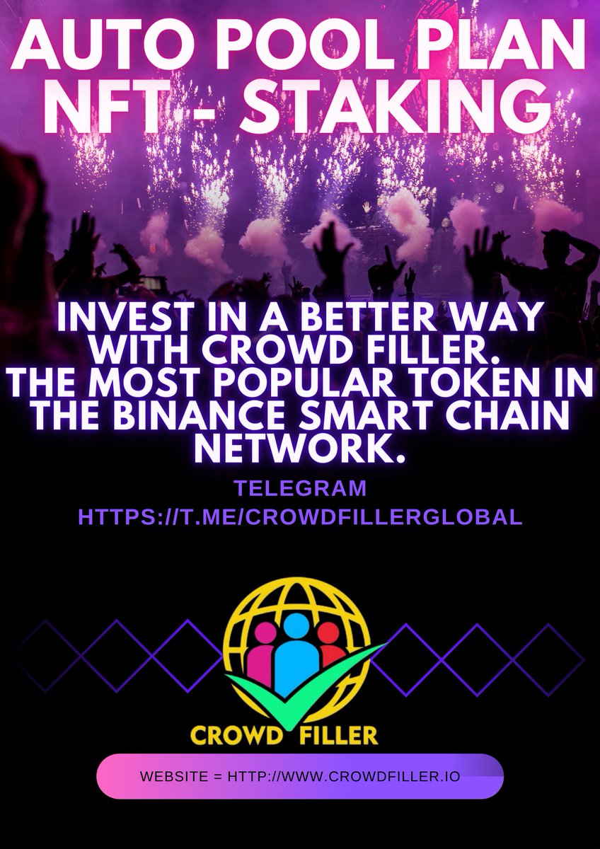 CrowdFiller's tweet photo. 🤝CROWD FILLER AUTO POOL PLAN 🥇
🎯NFT - STAKING🎯

🚀 Invest In A Better Way With Crowd Filler.
🔥The Most Popular Token In The Binance Smart Chain Network.

📨Official Telegram = https://t.co/2zSbQBDv7p
🌐Website = https://t.co/McxOm96QSo

#trending #crowd #viral #crowdfiller https://t.co/LdSVVMQOyD