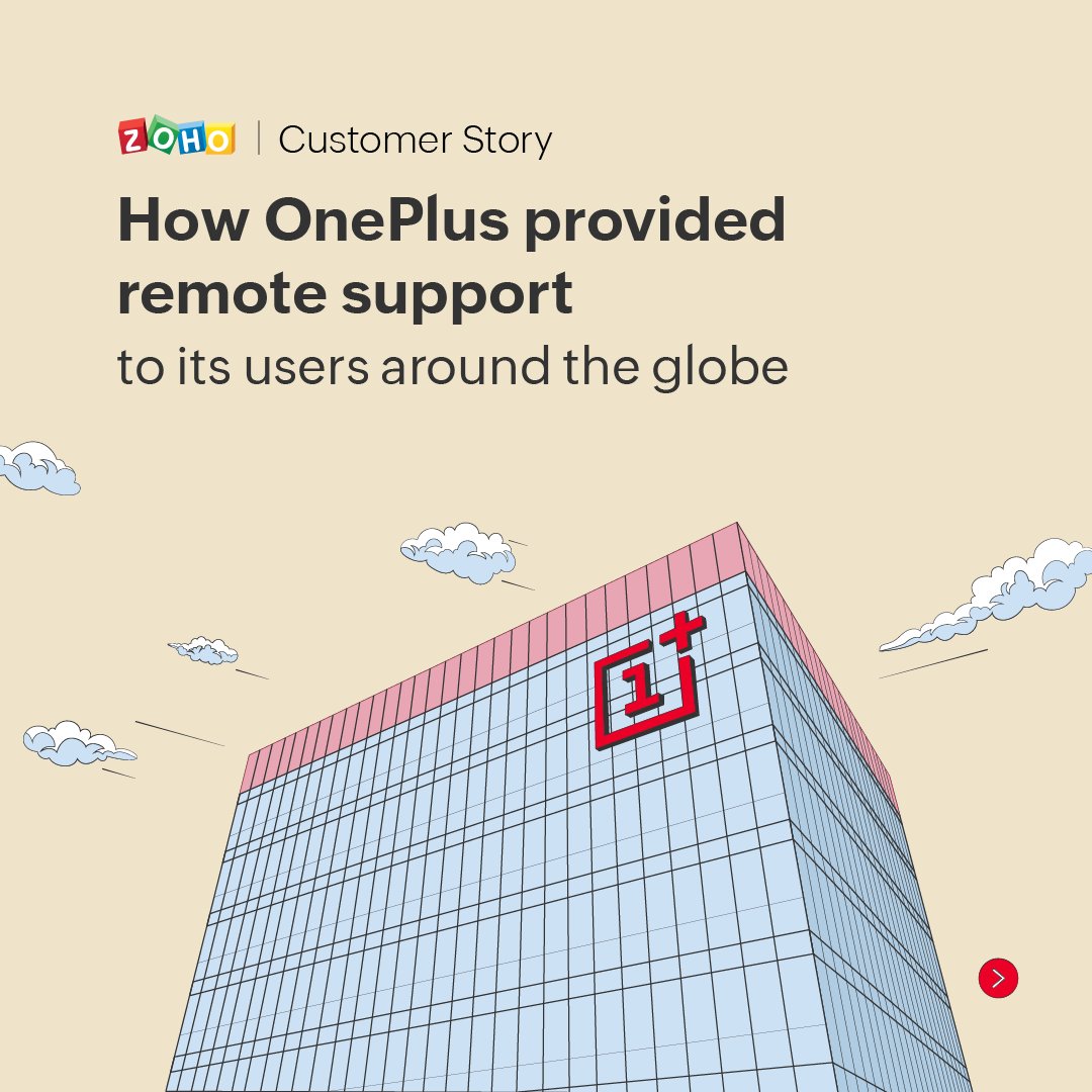 Zoho's tweet photo. The technical support team at @oneplus needed a hassle-free remote support tool that’s both user-friendly and cost-effective.

Swipe to know how they found @ZohoAssist to be the right tool for their operation. 👇