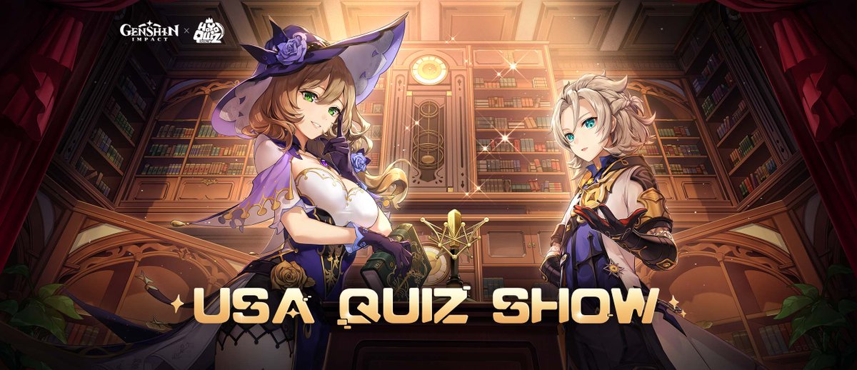 Dear Travelers, 
join Paimon in the final match of the "Genshin Impact X HoYoQuiz USA Quiz Show"!

Have a chance to win Primogems by watching live!
hoyo.link/0ffNnBA6

Match &amp; Live Stream Start on Sept. 10, at 18 (UTC-7)

#USAQuizShow