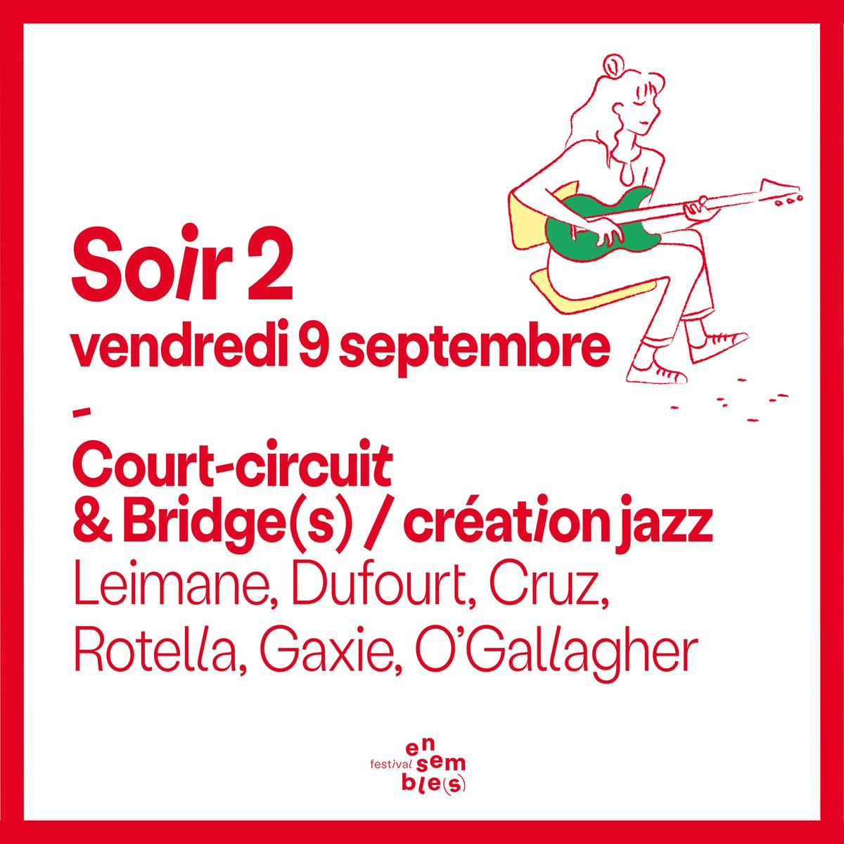 Deuxième soirée du festival ce soir avec Court-circuit et le concert de création Bridge(s) / 2 concerts, 4 créations mondiale 
⤇ Billetterie en ligne : bit.ly/3e1QiwR
festivalensembles.com