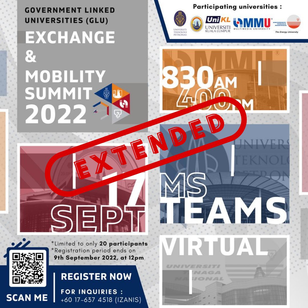srcutp_official's tweet photo. Greetings!!

We would like to announce that we have decided to extend the registration until 5pm today to let more students get to experience this amazing chance! https://t.co/4xxLhgoOq4