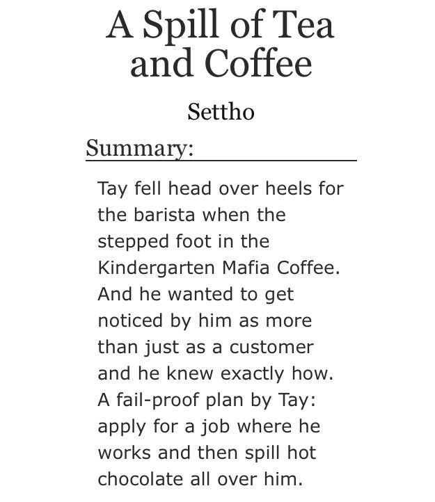 timeapologist's tweet photo. A Spill of Tea and Coffee –– a #taytime fic.
https://t.co/kEXeciAzAQ https://t.co/Epfmbwa8nM