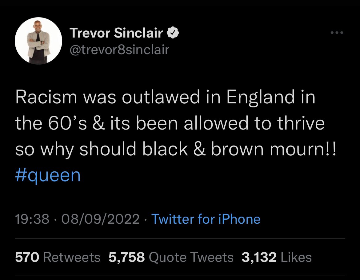 theDanNixon's tweet photo. How it started vs How it’s going.
No retraction, no remorse& no apology.
Don’t delay, sack Trevor Sinclair today @talkSPORT there is no choice. The only question is why it hasn’t happened already.
#SinclairOut https://t.co/ApFiVF0En5
