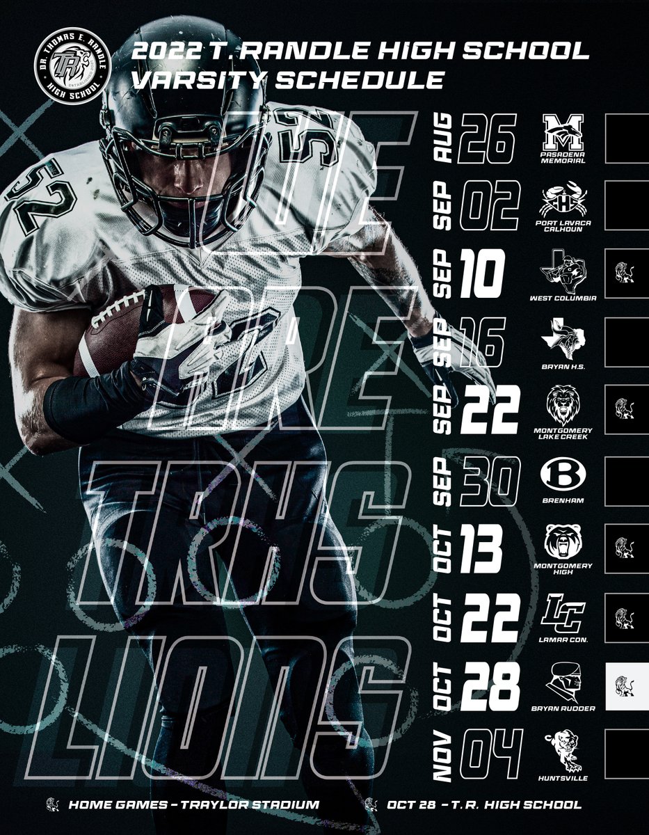 Couldn't find a 2022 <a href="/RandleHS/">Randle High School</a> Varsity Football Schedule so I had to create one! #ProtectTheDen!