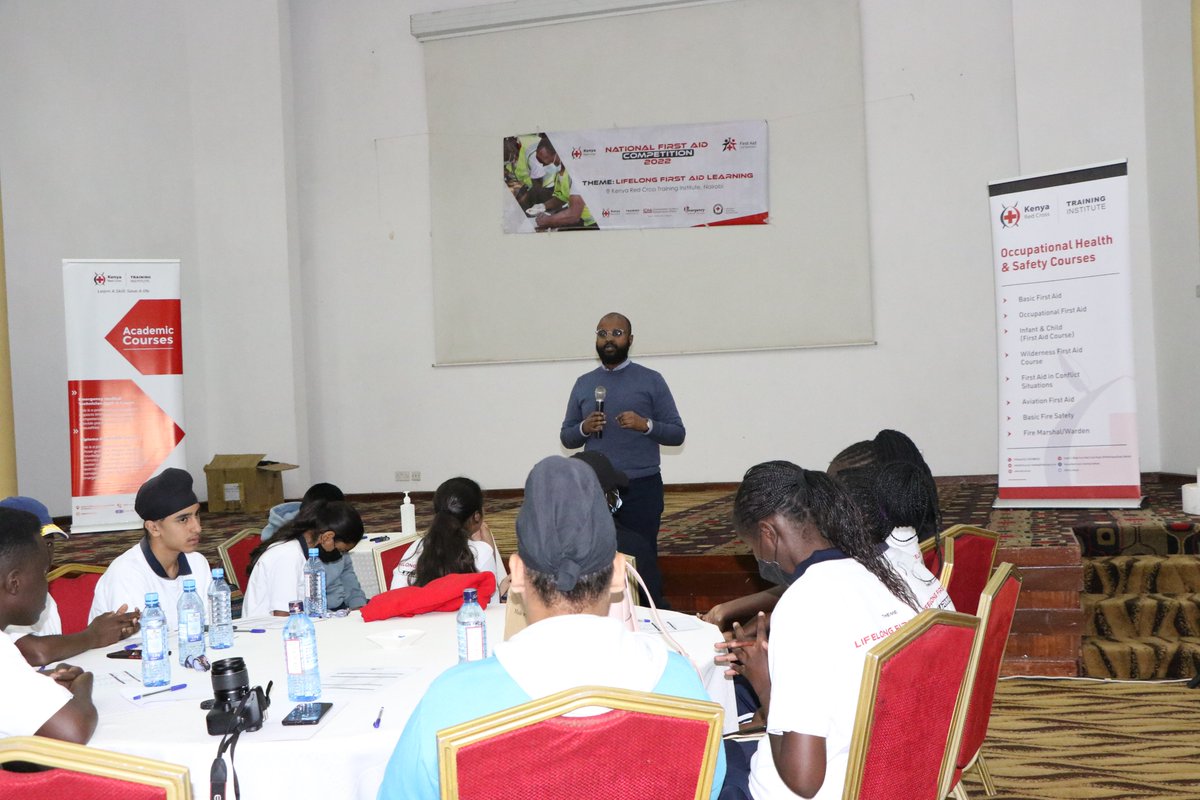 RedCrossYouthKE's tweet photo. The Day is finally here! Over 48 teams from different counties will take part in the @KenyaRedCross National #FirstAidCompetitionKE. 

Theme: Lifelong First Aid Learning https://t.co/q97g5lURa2