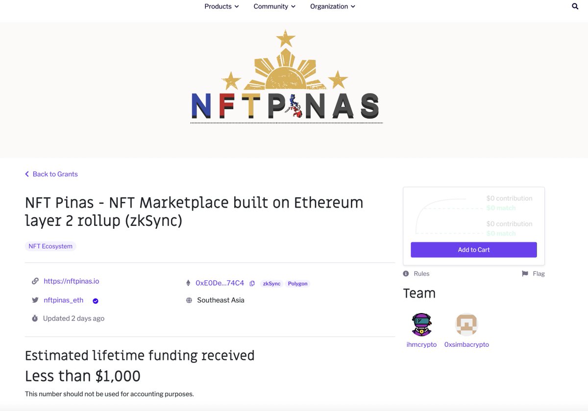 nftpinas_eth's tweet photo. We are now live on @gitcoin grants! Public goods are good!

Did you know that you can contribute to the growth of our project as low as $1? You can also send your contributions via Ethereum mainnet, @zksync, and @0xPolygon. #quadraticfunding #publicgoods

https://t.co/P1B9LiZhM1 https://t.co/KPAhHOKsB3