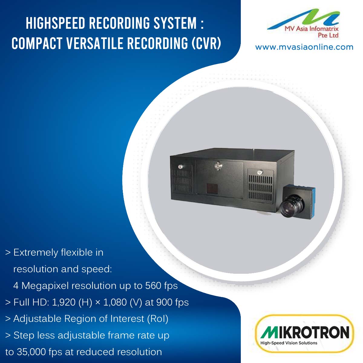 mvasiasingapore's tweet photo. Highspeed recording system : compact versatile recording (cvr)

https://t.co/YEbPO6ArQ5 | +65 81 50 1572 | info@mvasiaonline.com

#Mvasia #accessories #Highspeed #recordingsystem https://t.co/52GRbLG9f3