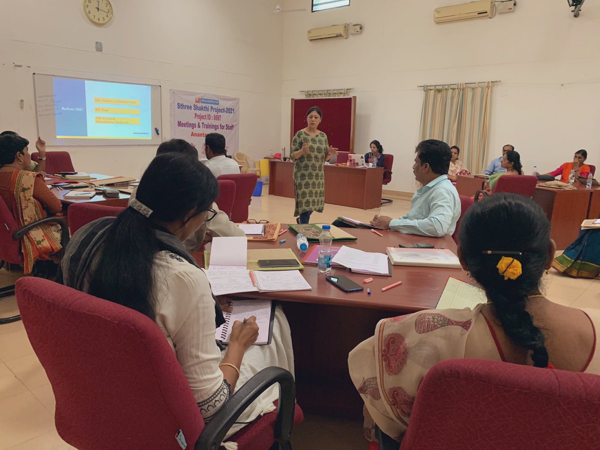 FoundationMf's tweet photo. Another day, another training with our excellent partners @RDT_anantapur! Today, our director @nanditapb trains the #InternalCommittee members on their role and responsibilities under the #SHWAct2013. https://t.co/EF3fjYBKBX