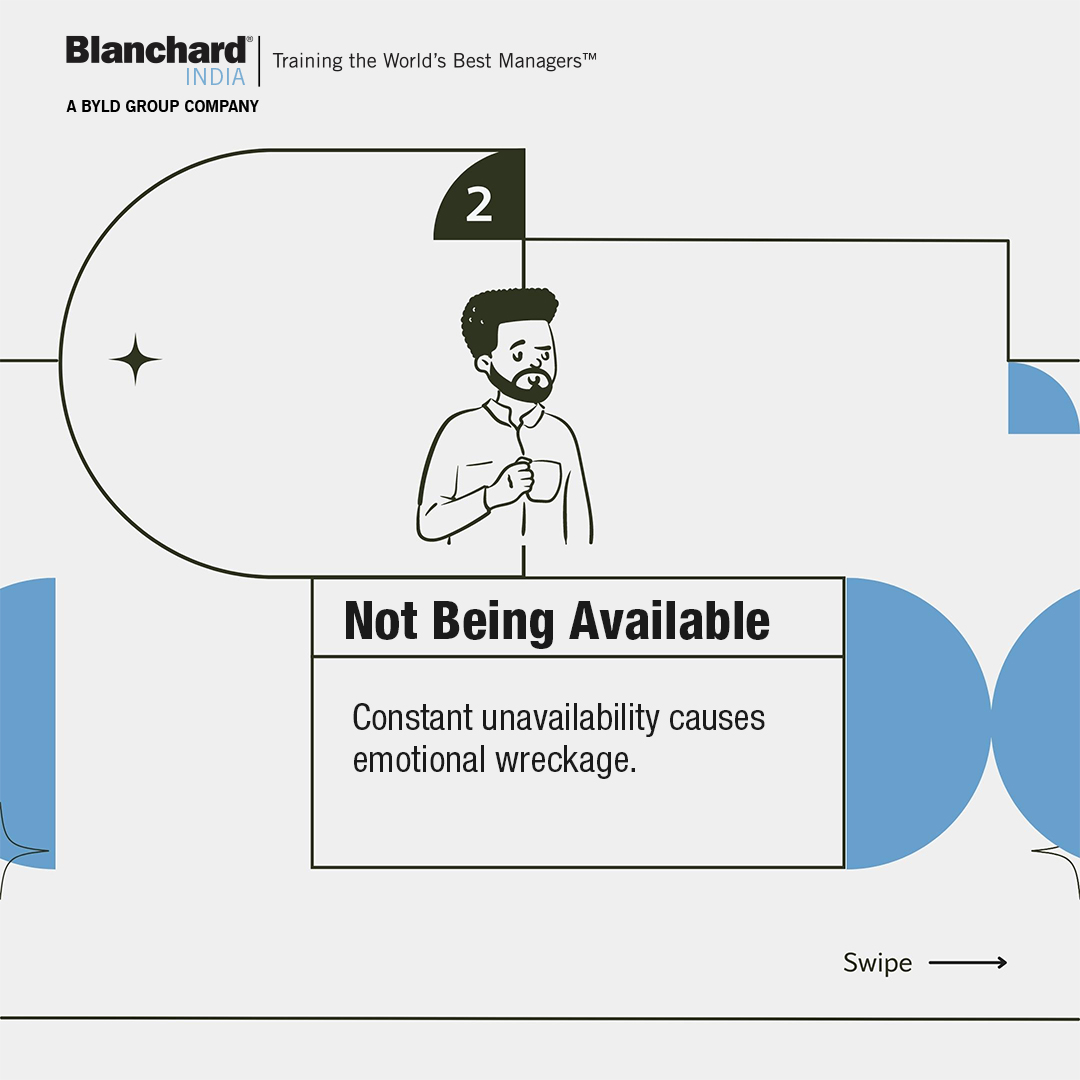 Blanchard_India's tweet photo. An employee's productivity is directly related to how managers give direction and feedback to their team members.
Here are a few traits you should never adopt as a leader.
#blanchardindia #leadershiplessons #worsttrait #leader #leadership #worstleader #toxicity #toxicleader https://t.co/aEunFqWeo5