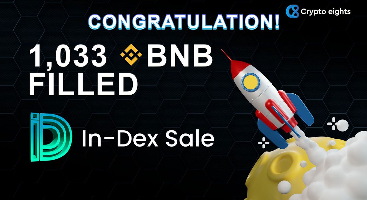 🔹 AMAZING 🔥 CONGRATS for <a href="/In_Dex_Sale/">In-Dex Sale</a> #IDXS filled up to 1.033 #BNB Fairlaunch on #PINKSALE 

🚀 In-Dex Sale is a decentralized, multi-chain launch platform with a multitude of utility