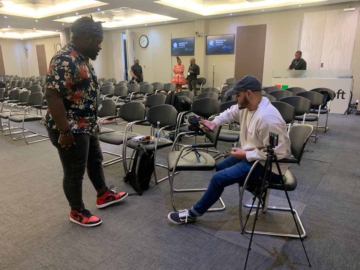 BonganiBmG's tweet photo. Alfi was prepping for his Healthy Tech presentation on Day 1 #NodeJSOne2022 https://t.co/iGJHl5NjFv