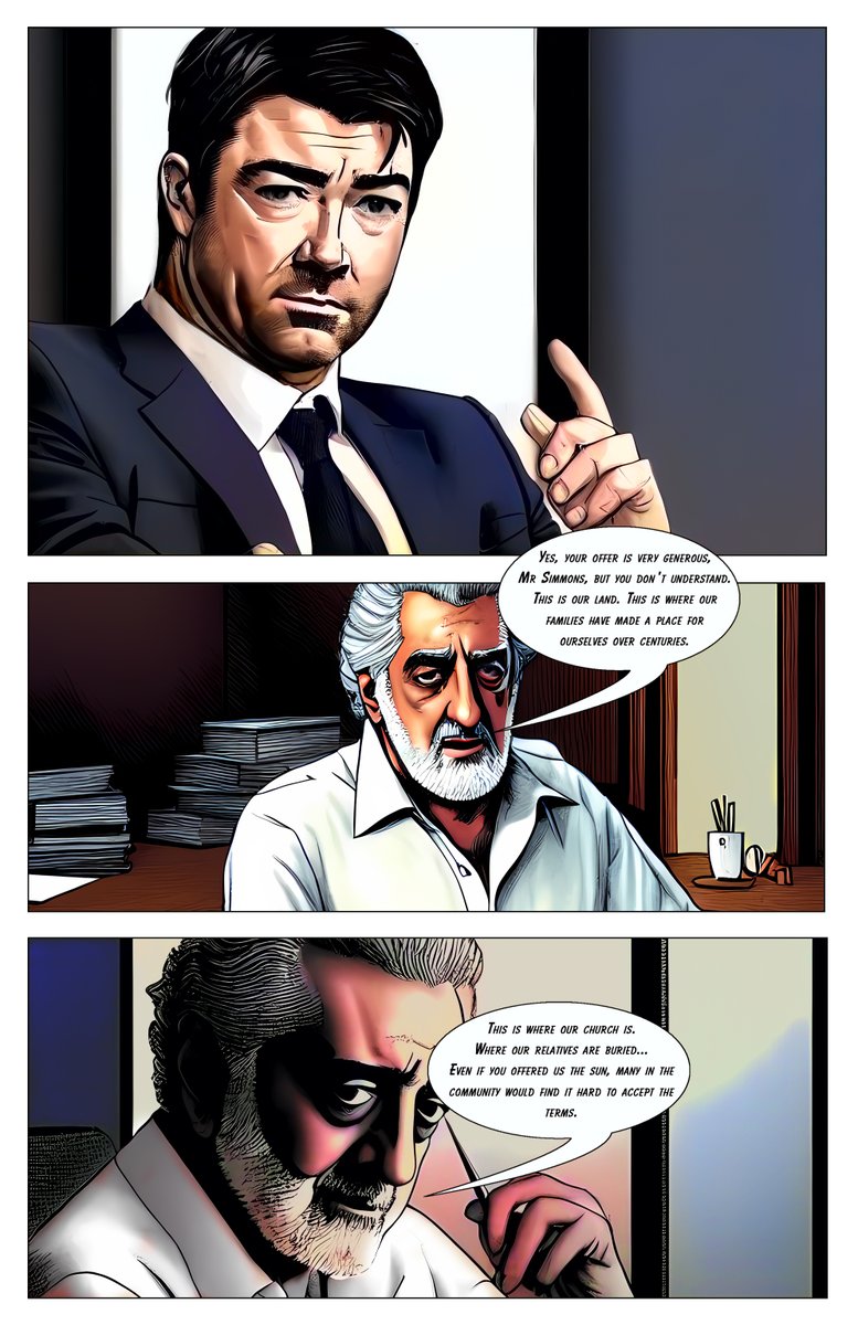 I'm close to finishing issue 1 of 'Arc' - a 3 part comic series based on our pilot script for a TV show based on evilcorpgame.com
I'll post a page a day &amp; when finished it'll be available on Comixology (free).
Here's the cover and pages 1 &amp; 2
#stablediffusion #evilcorpgame