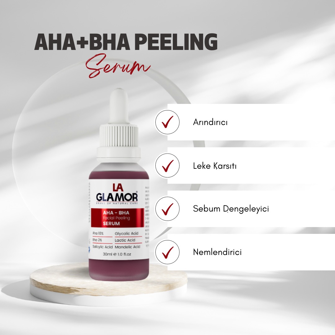 🔴Alfa Hidroksi Asitler (AHA) ve Beta Hidroksi Asitler (BHA), daha pürüzsüz bir cilde kavuşmanız adına tüm ihtiyaçlarını karşılıyor.
Evde doğrudan kullanımı mümkün olmayan bu asitler, Laglamor Aha+Bha serumu ile eviniz de uygulayabileceğiniz formda sizler ile buluşuyor.