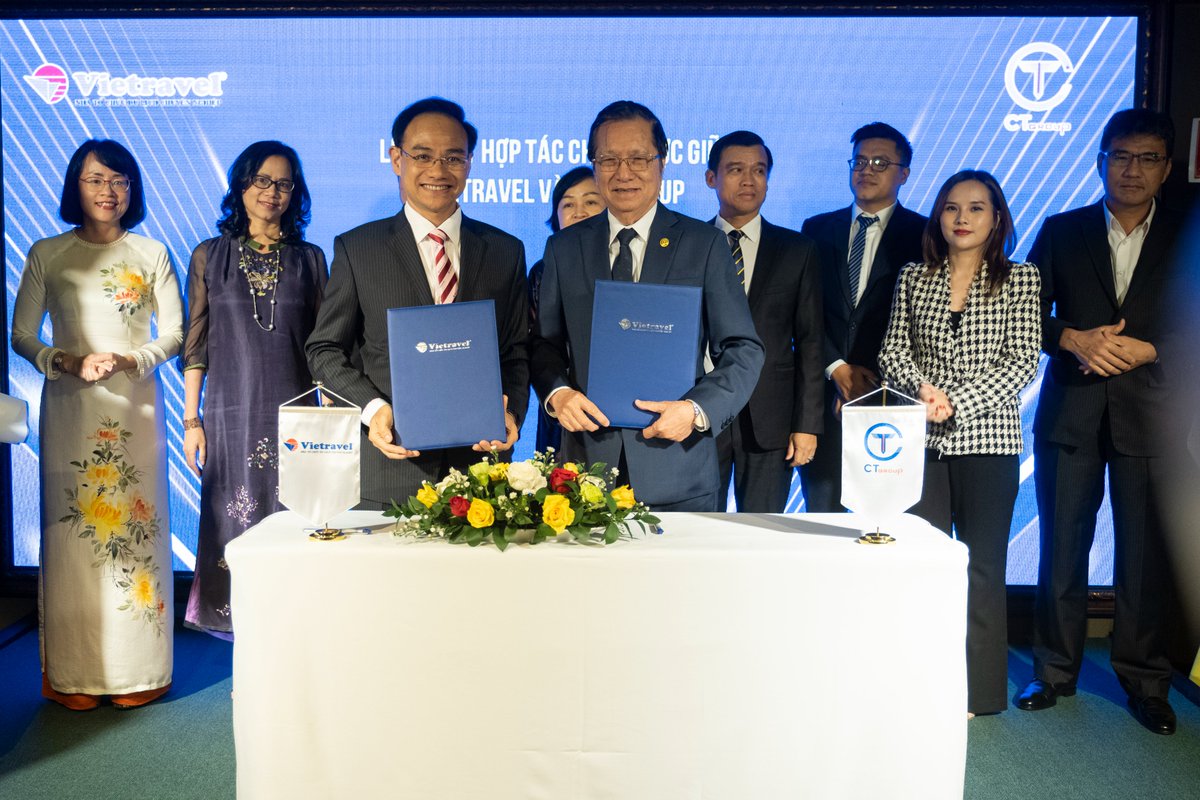 AimasterCtgroup's tweet photo. 🤝 CT GROUP VÀ VIETRAVEL HỢP TÁC MANG LẠI LỢI ÍCH TUYỆT HẢO CHO KHÁCH HÀNG 🤝

Ngày 08/09/2022, CT Group chính thức ký kết hợp tác với Vietravel 
👉 Xem thêm tại: https://t.co/PNTeEWhtKi
#CTGroup #NoilamviectotnhatChauA #HRAA #Vietravel https://t.co/LuNunJVY1K