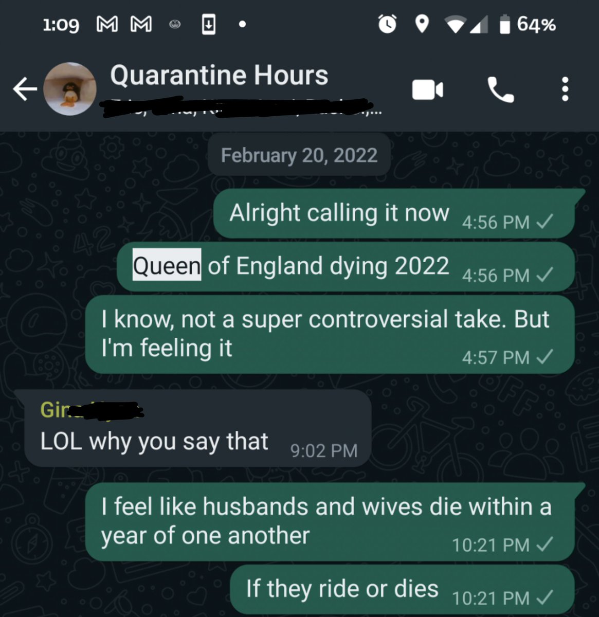 ZeroSuitSarah's tweet photo. Not the most risky prediction to make about the queen, but it was made... https://t.co/aKjMWTbg9m