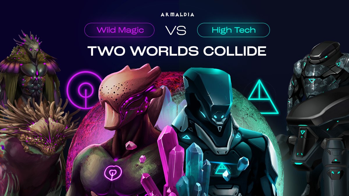 #Armaldia - #Play2Earn #Metaverse game🚀

The main attraction is a war between 2 factions: Wild Magic and High Tech⚔️

By actively playing Armaldia you will:
🤖Increase the value of your land
🔮Earn #crypto &amp; limited #NFT rewards after each war

🌐Website
armaldia.com