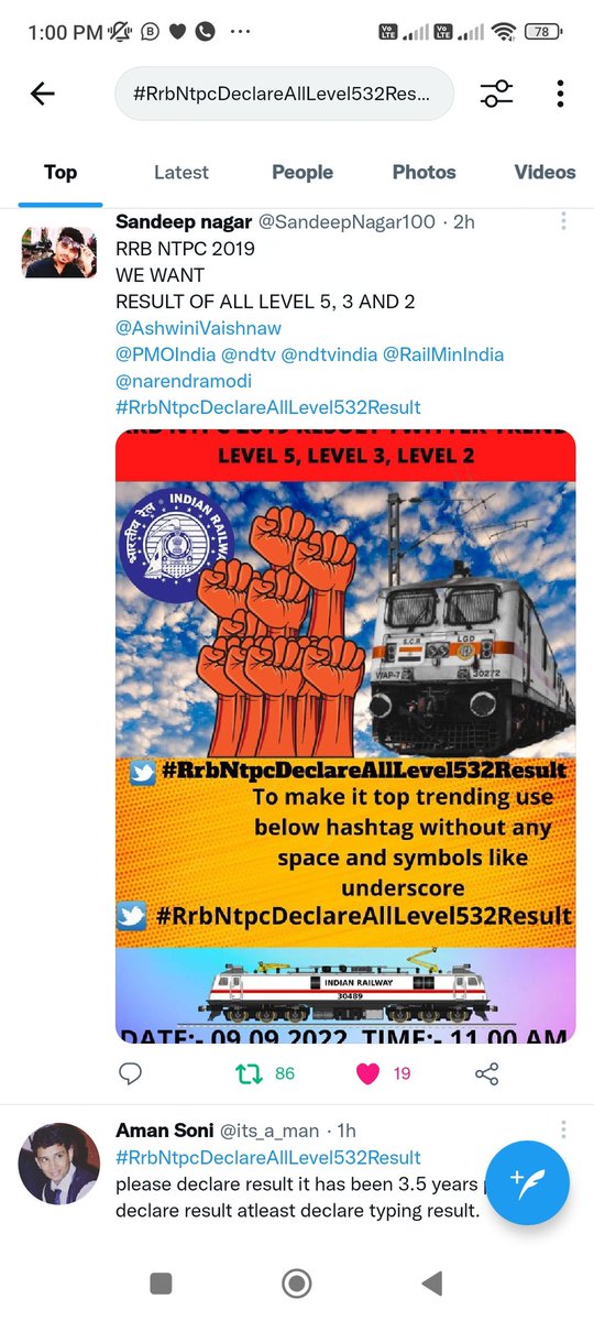 SHArun0086's tweet photo. @Deepak04818493 @nishant_atole Ye wala hashtag use kro bhai 
#RrbNtpcDeclareAllLevel532Result https://t.co/iijLlzQDiD