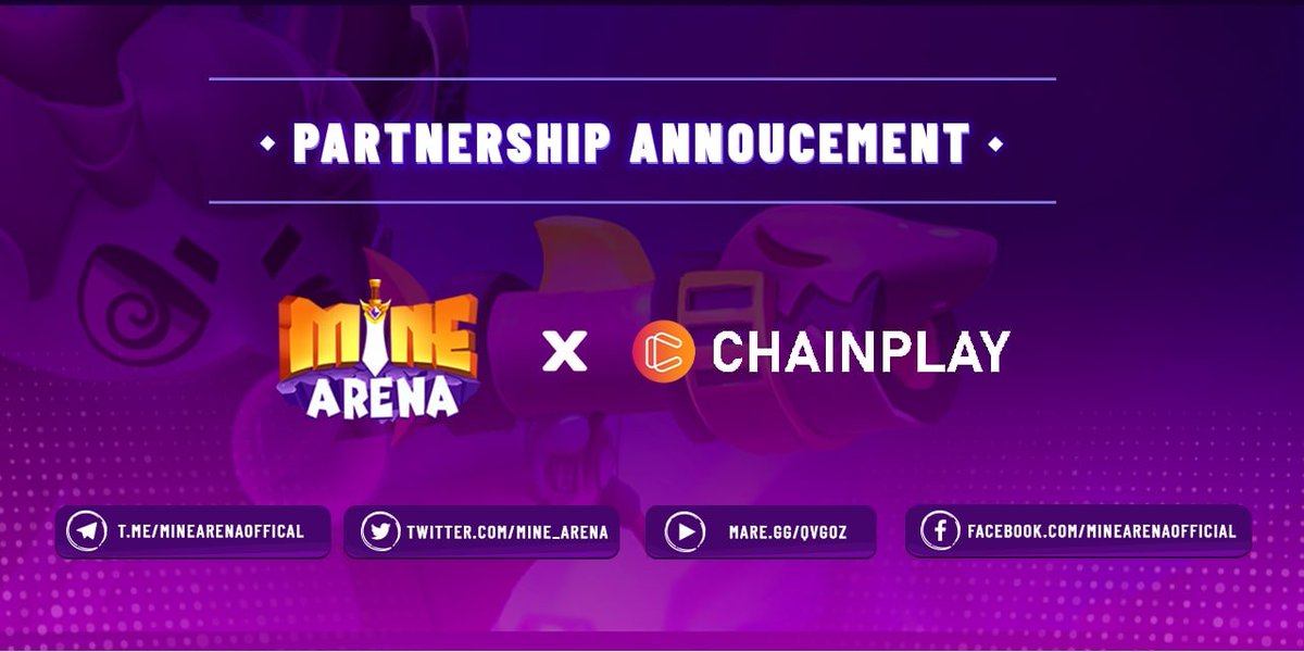 Mine_Arena's tweet photo. "🤝𝐏𝐀𝐑𝐓𝐍𝐄𝐑𝐒𝐇𝐈𝐏 𝐀𝐍𝐍𝐎𝐔𝐍𝐂𝐄𝐌𝐄𝐍𝐓: 𝐌𝐈𝐍𝐄 𝐀𝐑𝐄𝐍𝐀 𝐱 𝐂𝐇𝐀𝐈𝐍𝐏𝐋𝐀𝐘🤝
⚡️More information about 𝗖𝗵𝗮𝗶𝗻𝗽𝗹𝗮𝘆 at: https://t.co/qAXzXa0sRw 
⚡️More information about 𝗠𝗶𝗻𝗲 𝗔𝗿𝗲𝗻𝗮 at: https://t.co/Wo1do4RbK2 https://t.co/7Wax6pca89